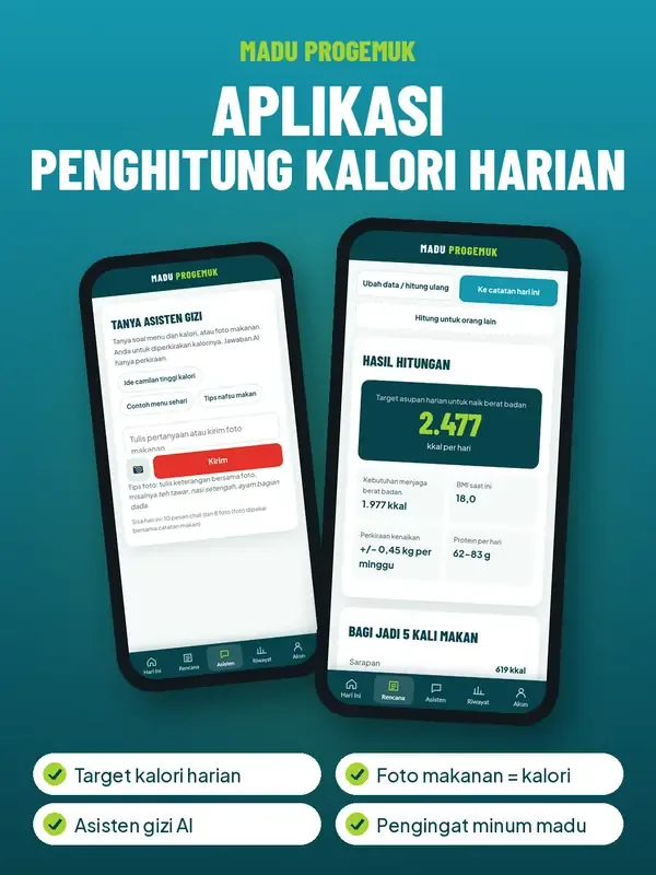 Mockup aplikasi penghitung kalori harian